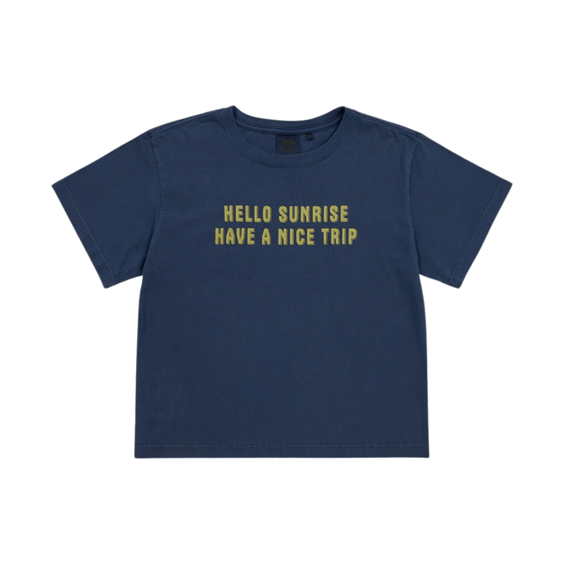 HS42SS009NV Hello Sunrise P-dyed VTG Typo Logo Tee W Navy