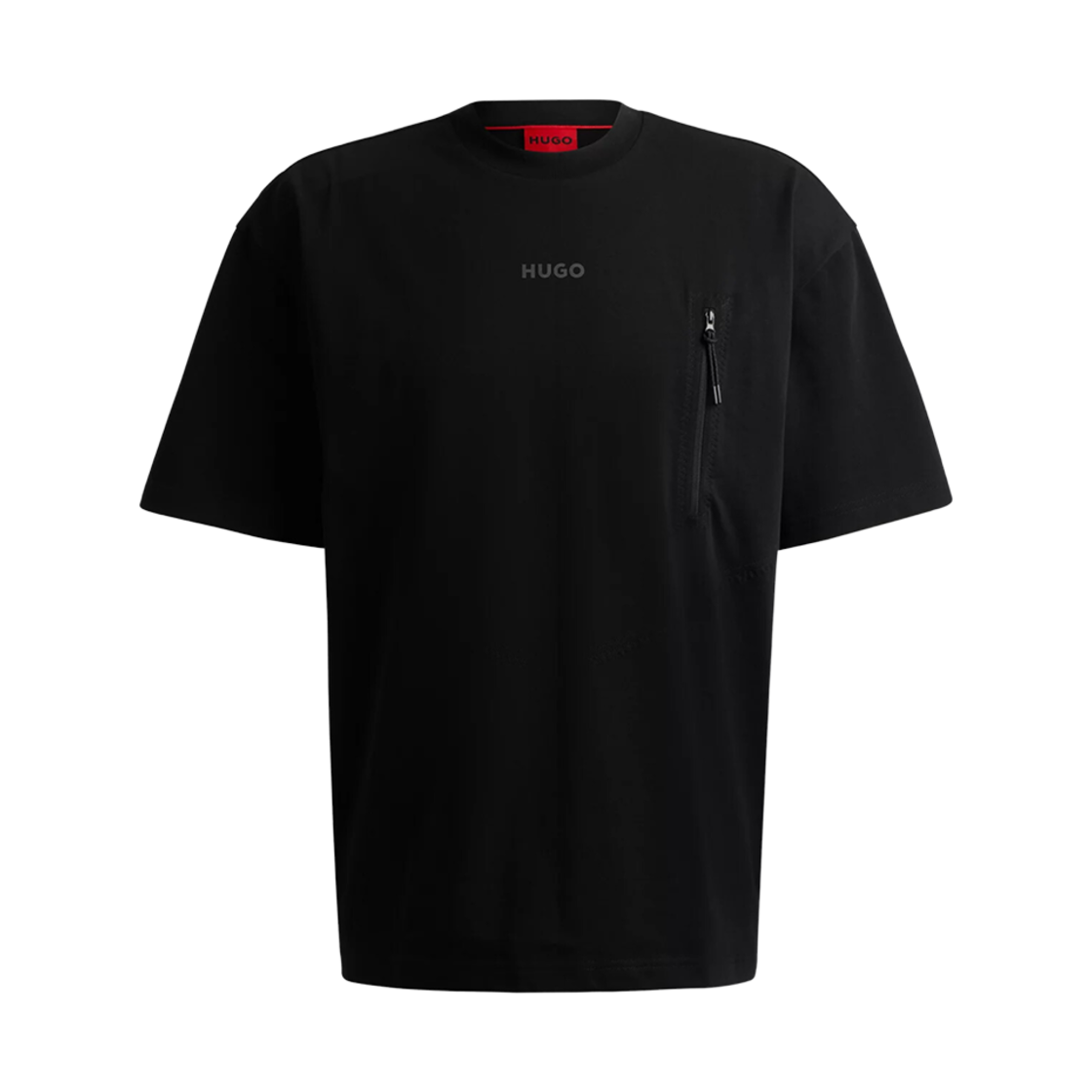휴고 보스 로고 프린트 코튼 저지 오버사이즈 핏 티셔츠 블랙(Hugo Boss Cotton Jersey Oversize Fit T-Shirt with Logo Print Black)