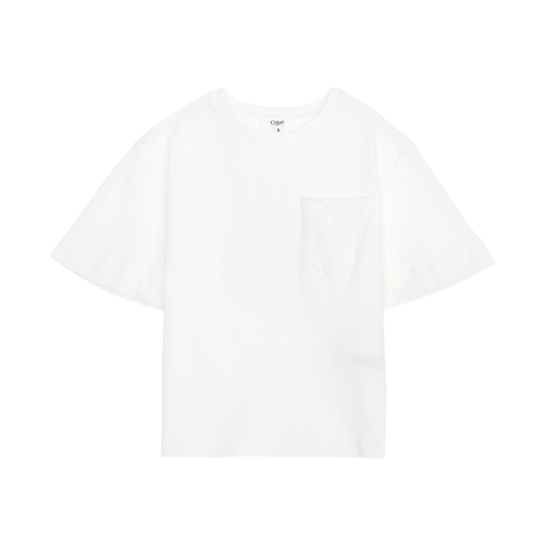 (키즈) 끌로에 오가닉 코튼 티셔츠 화이트((Kids) Chloe Oraganic Cotton T-Shirt White)