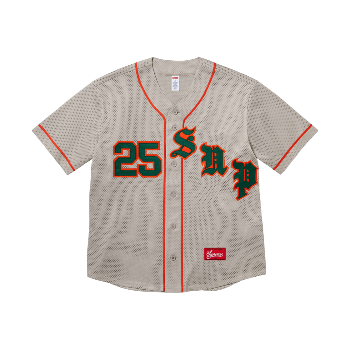 슈프림 올드 잉글리쉬 베이스볼 저지 그레이 - 25SS(Supreme Old English Baseball Jersey Grey - 25SS) - 2