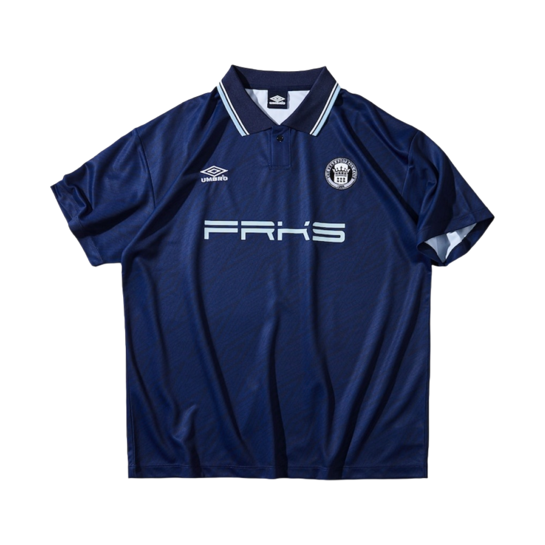 엄브로 x 프릭스 스토어 사커 게임 트리플 로고 하프 슬리브 셔츠 네이비(Umbro x Freak’s Store Soccer Game Triple Logo Half Sleeve Shirt Navy) - 1
