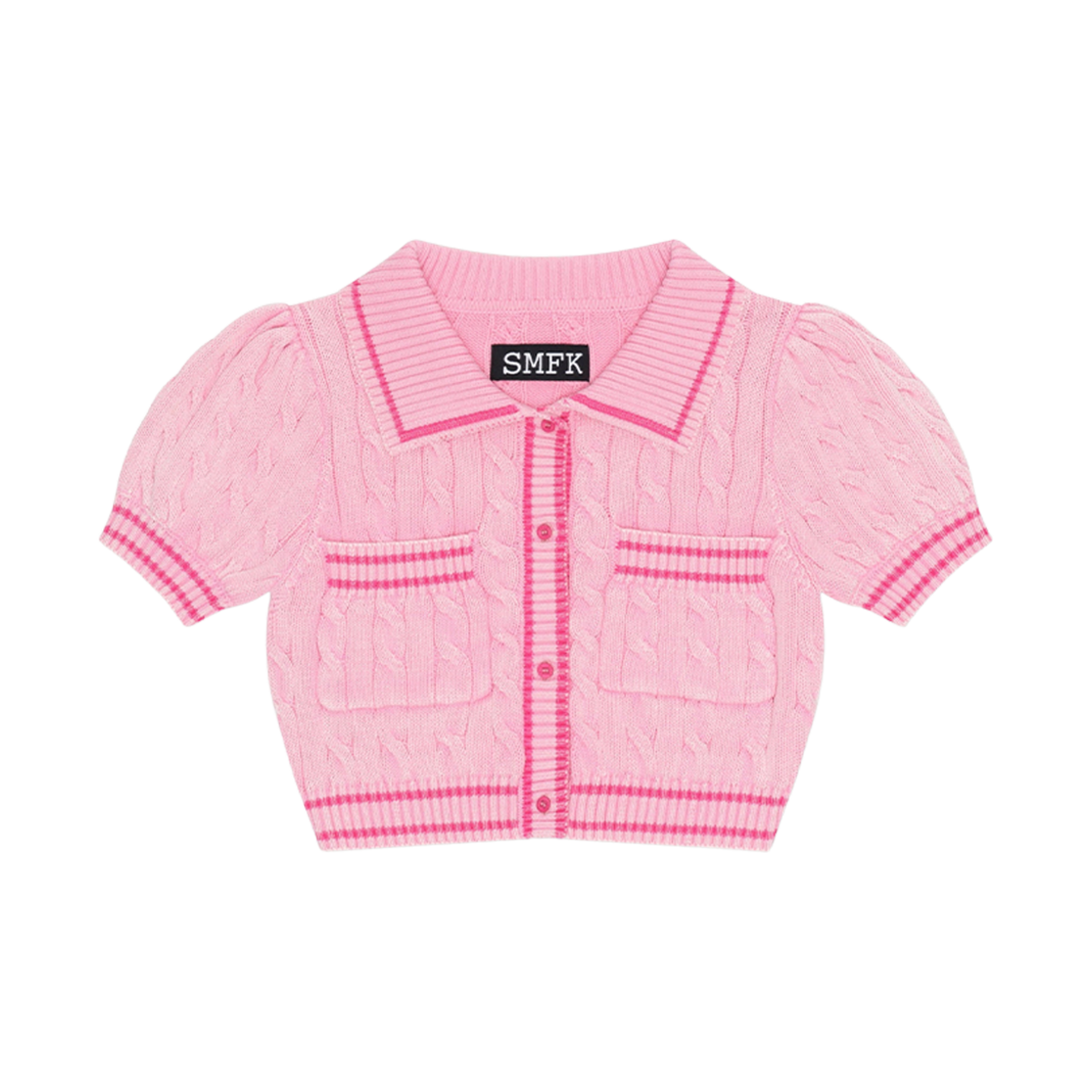 (W) 에스엠에프케이 캠퍼스 핑크 체커드 폴로 핑크((W) SMFK Campus Pink Checkered Polo Pink)