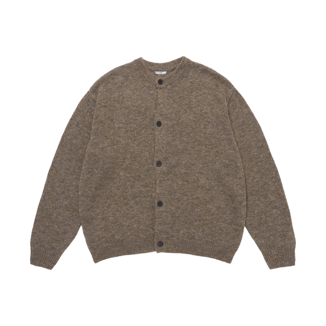 에스티유 라운드 넥 가디건 라이트 브라운