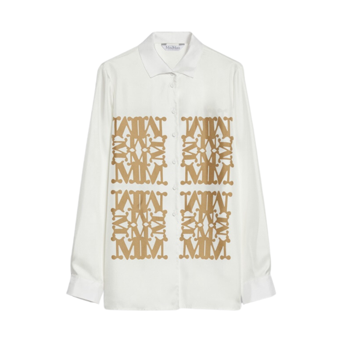 LEGNO-002 (W) Max Mara Legno Printed Silk Shirt Vanilla