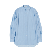Auralee Hard Twist Finx Organdy Shirt Sax Blue Chambray