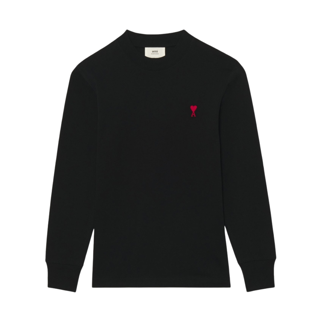 아미 스몰 하트 로고 롱슬리브 티셔츠 블랙