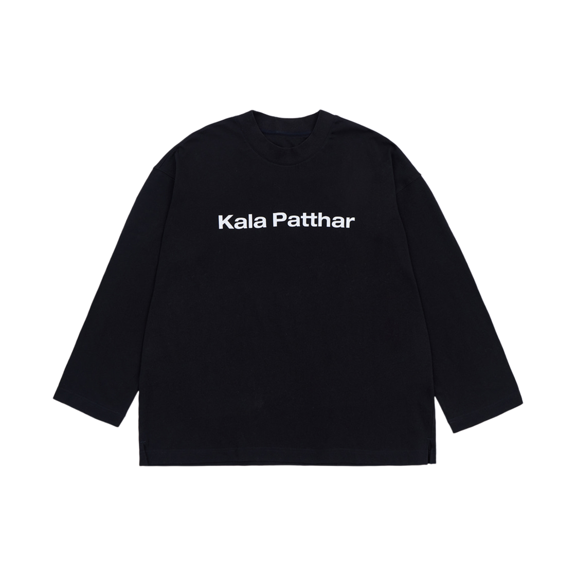 KB1LT1400MBK KALA PATTHAR Signature Logo Loosefit Long Sleeve T-Shirt Black