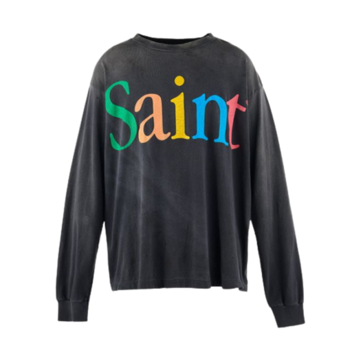 HR8-0000-032 Saint Mxxxxxx Rainbow L/S T-Shirt Black - 25SS