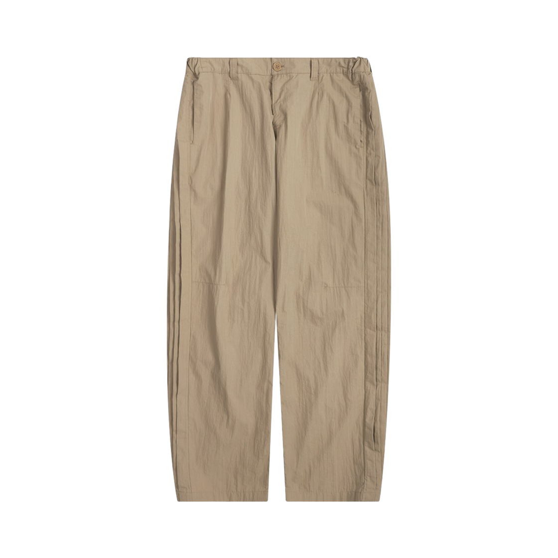 saf00460 Safarispot Authentic Nylon Pintuck Straight Pants - Beige