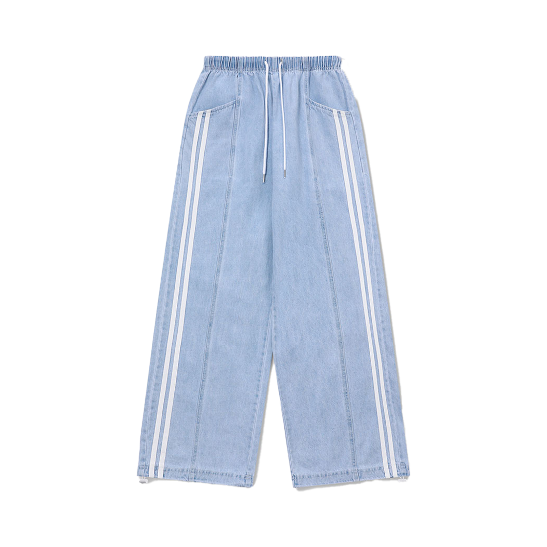 SLO15PT22503LB SLOW RECORD HOUSE Side track denim pants light blue