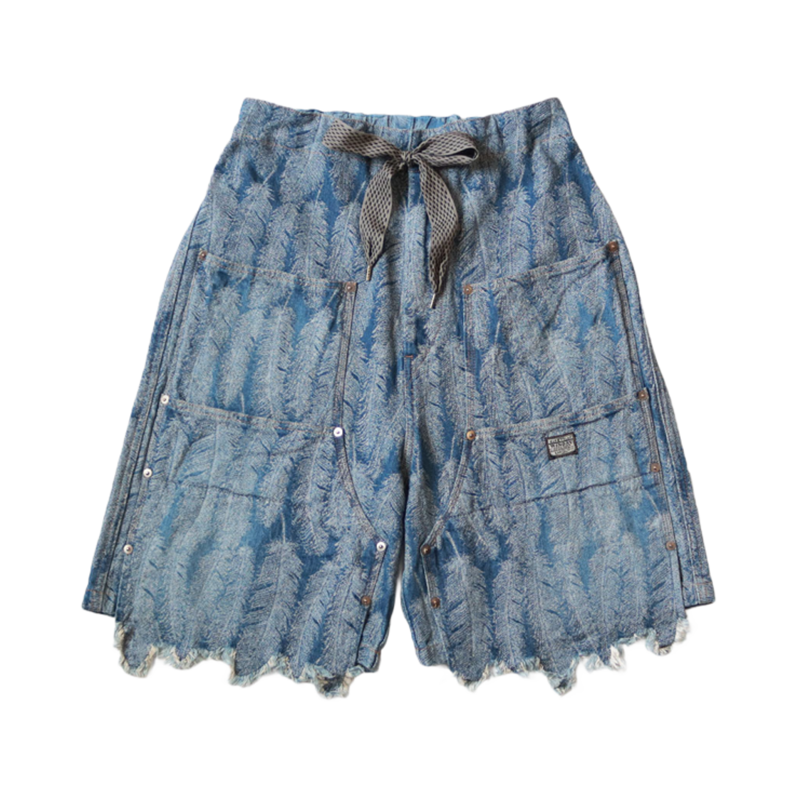 캐피탈 12온즈 맥파이 데님 W 니 이지 쇼츠 라이트 인디고