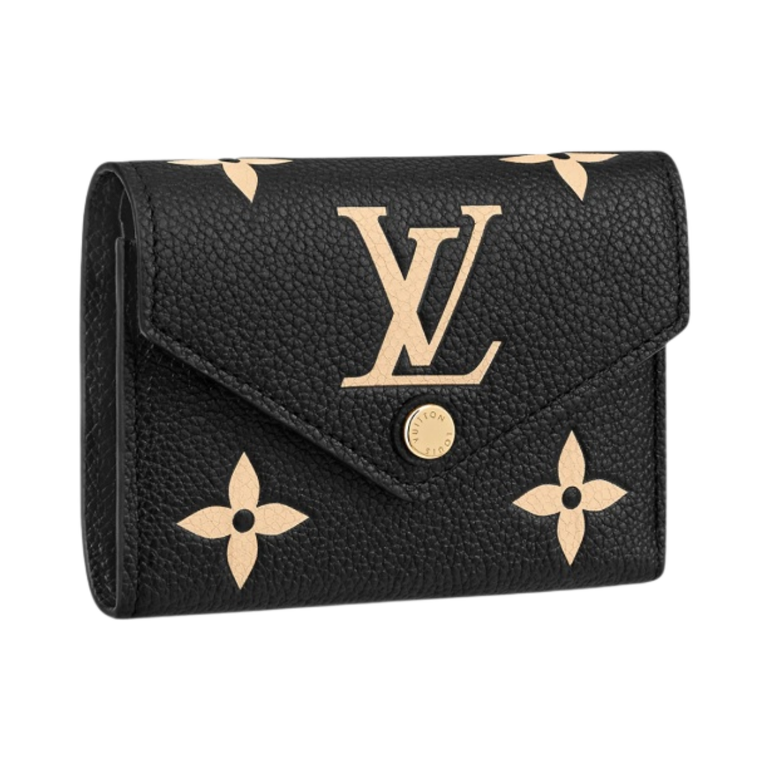M80968 Louis Vuitton Victorine Wallet Bicolor Monogram Empreinte Black Beige