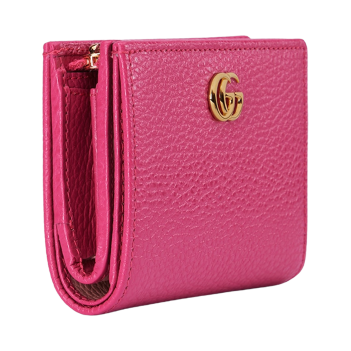 구찌 GG 마몽 반지갑 푸시아 레더(Gucci GG Marmont Bi-Fold Wallet Fuchsia Leather) - 2