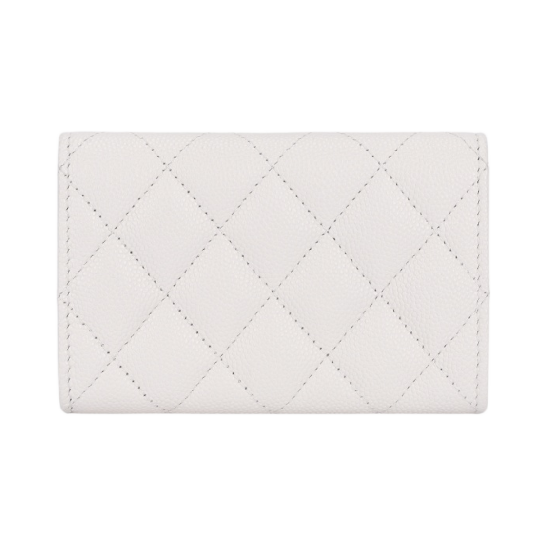 샤넬 플랩 카드 홀더 그레인드 샤이니 카프스킨 & 골드 메탈 화이트(Chanel Flap Card Holder Grained Shiny Calfskin & Gold White) - 2