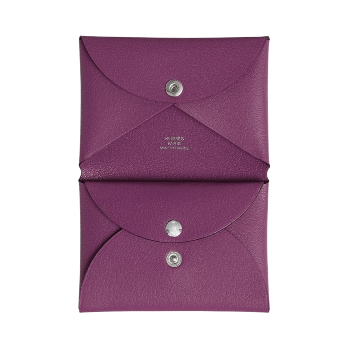 에르메스 칼비 듀오 컴팩트 카드 홀더 샴킬라 고트스킨 & 팔라듐 하드웨어 아네몬느(Hermes Calvi Duo Compact Card Holder Chamkila Goatskin & Palladium Anemone) - 2