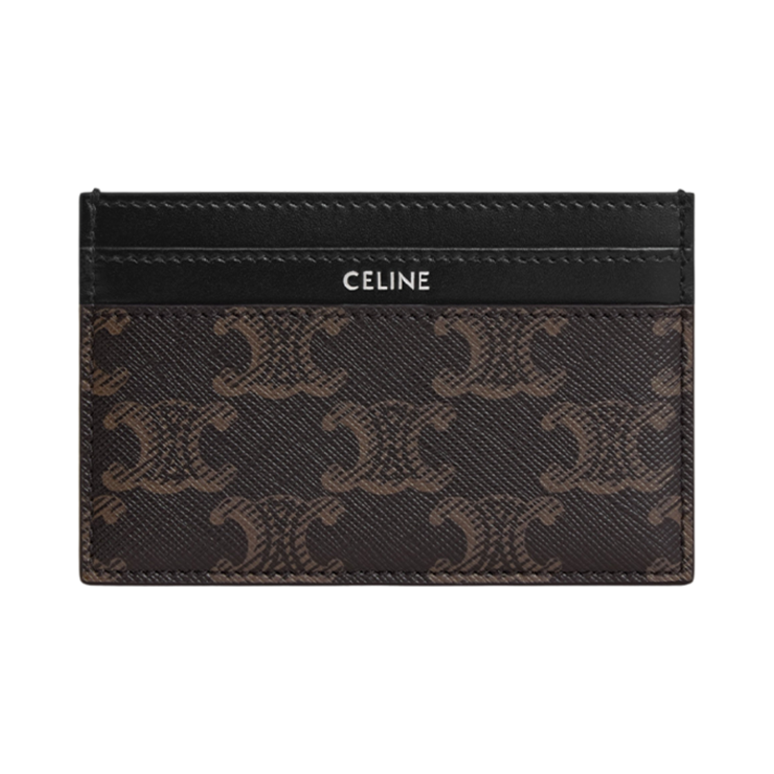 셀린느 미디움 카드 홀더 트리옹프 캔버스 앤 카프스킨 블랙(Celine Medium Card Holder in Triomphe Canvas and Calfskin Black)