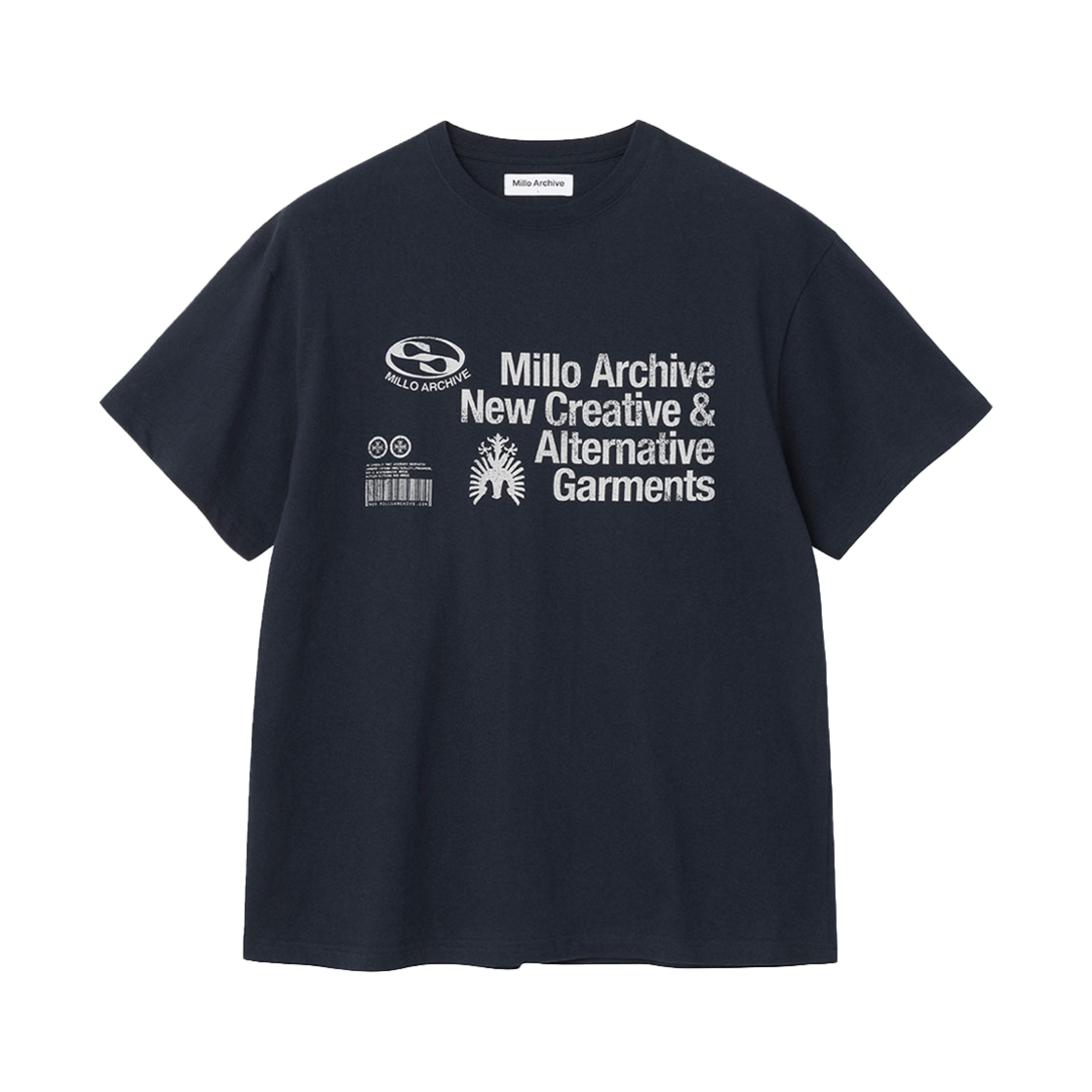 밀로 아카이브 오블리크 티셔츠 딥 네이비