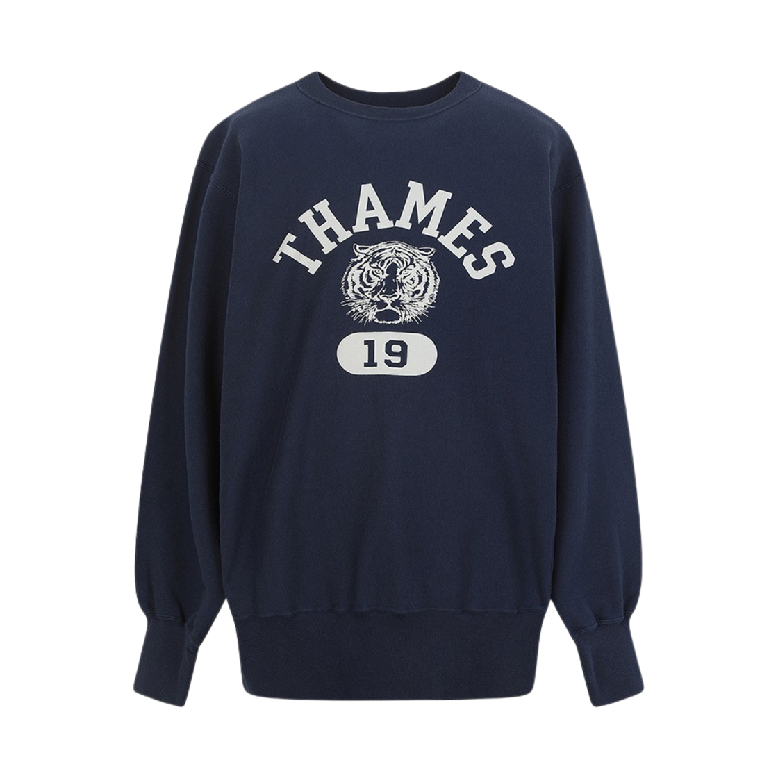 시오타 크루넥 프린티드 스웻셔츠 네이비(Ciota Crew Neck Printed Sweatshirt Navy)