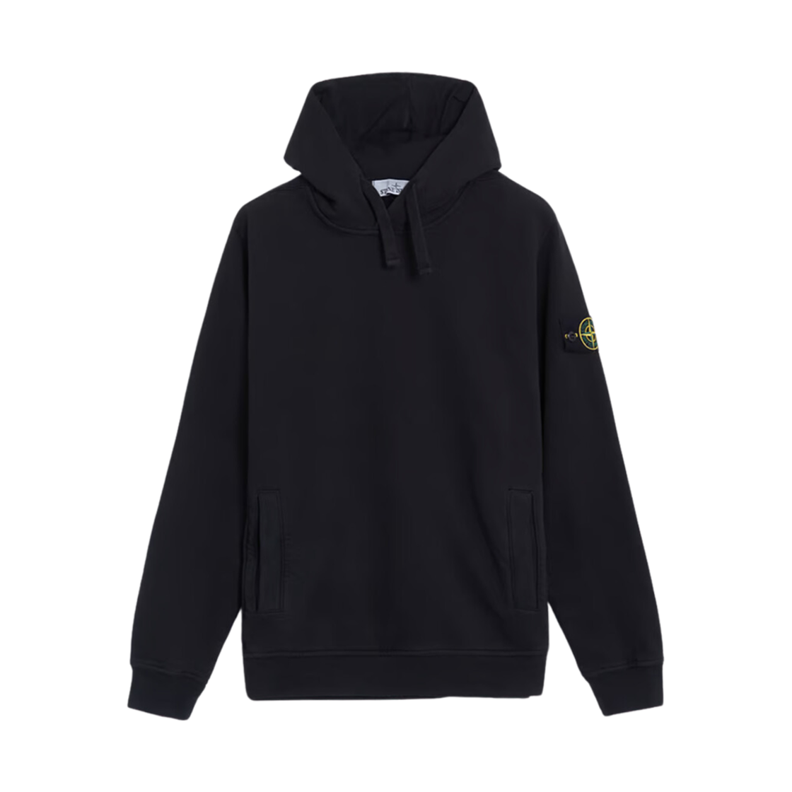 811560820-V0029 Stone Island 60820 Brushed Organic Cotton Fleece Hooded Sweatshirt with Pockets Black - 24FW