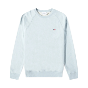 Maison Kitsune Tricolor Fox Patch Sweatshirt Blue Haze Melange