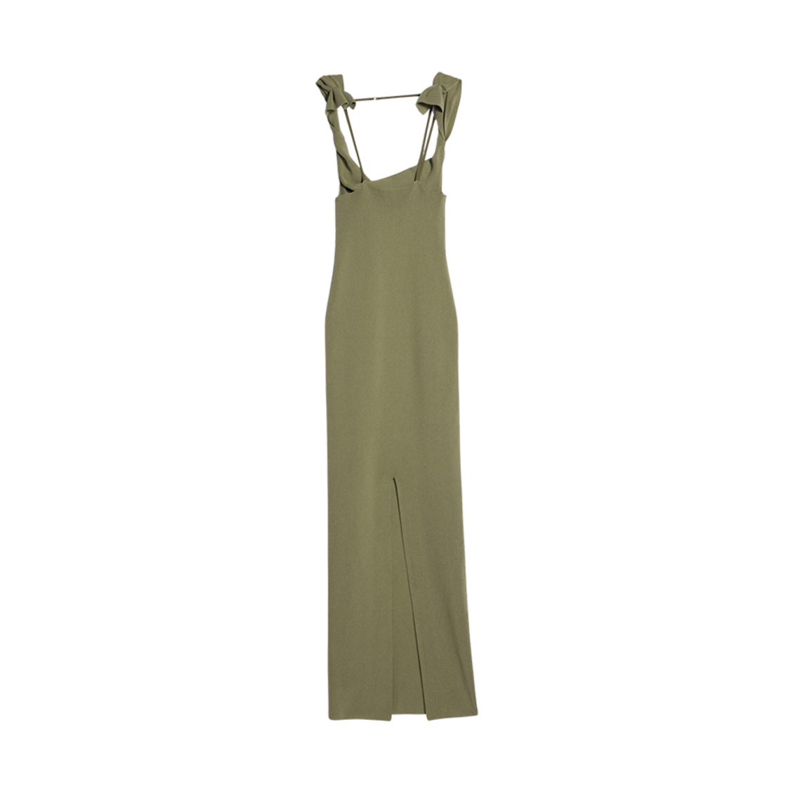 (W) 자크뮈스 라 로브 마이유 알카 드레이프 니트 드레스 카키((W) Jacquemus La Robe Maille Alca Draped Knit Dress Khaki) - 2