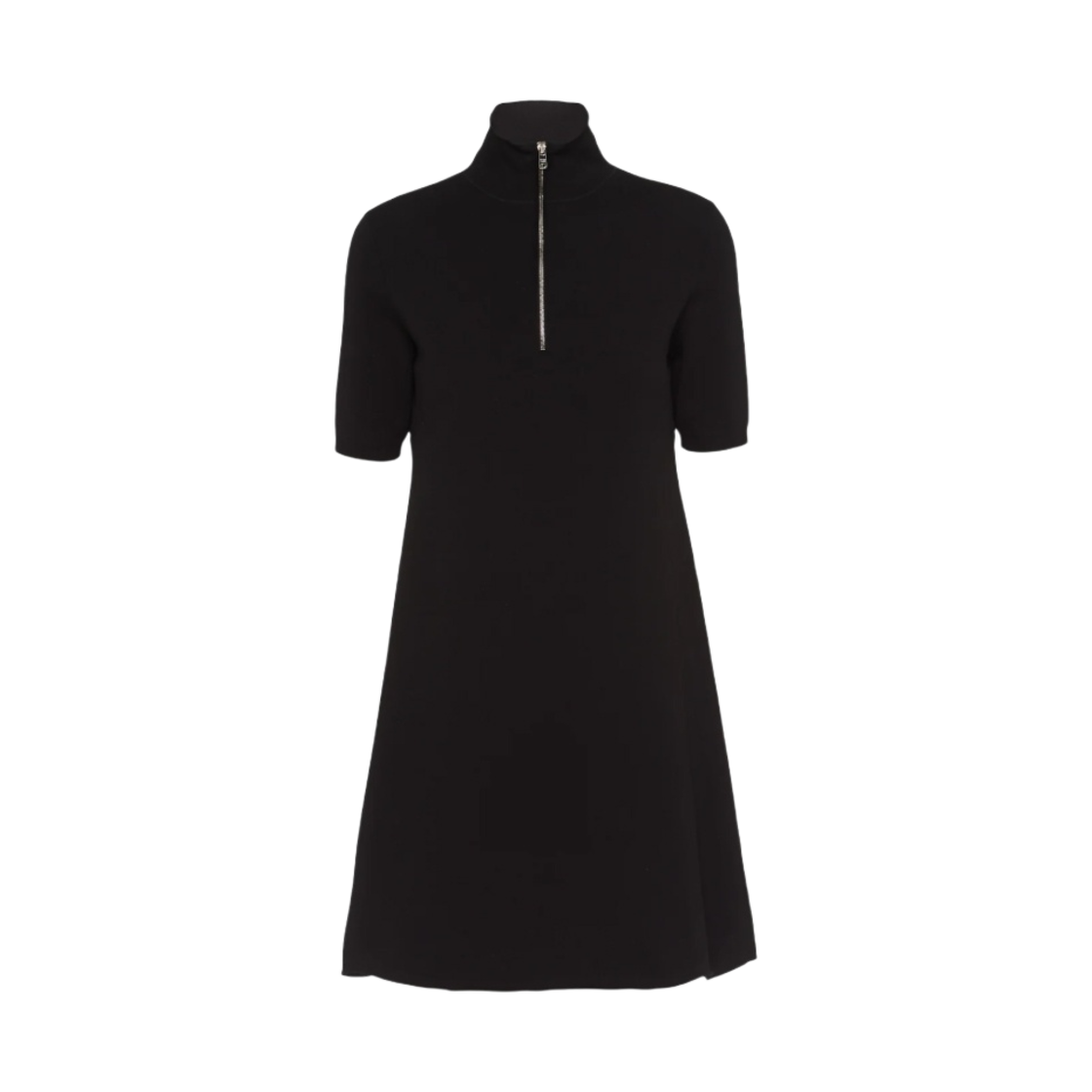 (W) 프라다 울 앤 비스코스 드레스 블랙((W) Prada Wool and Viscose Dress Black) - 1