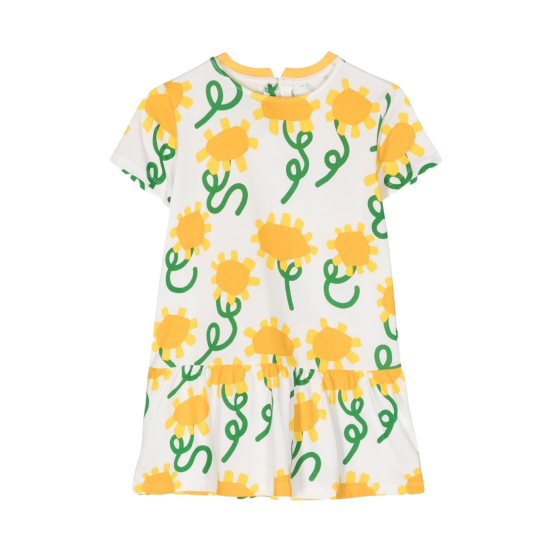 TU1A21Z1638101MC (Kids) Stella McCartney Sunflower Print Jersey Midi Dress Ivory Multicolour