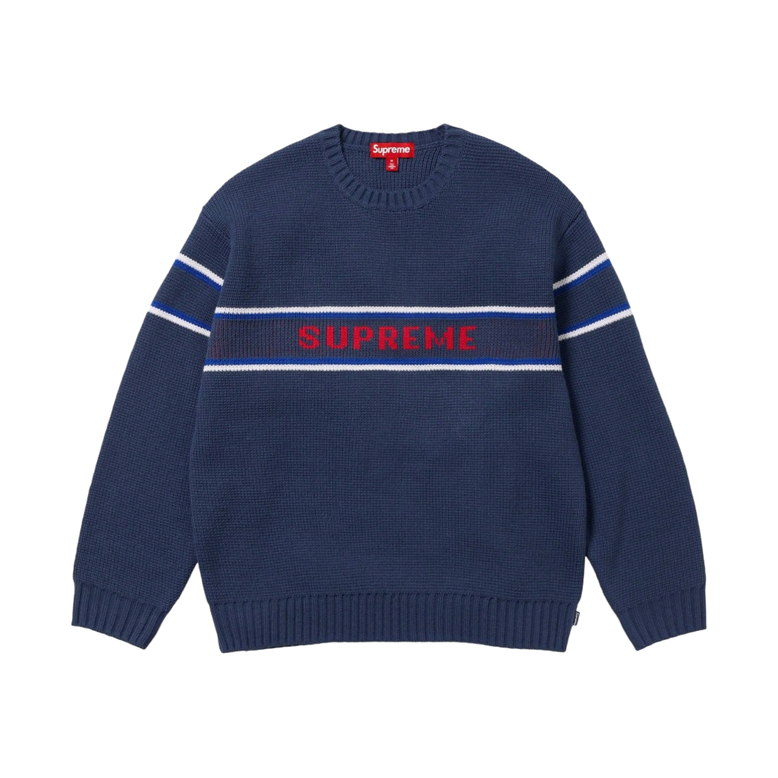 슈프림 체스트 스트라이프 스웨터 네이비 - 23FW