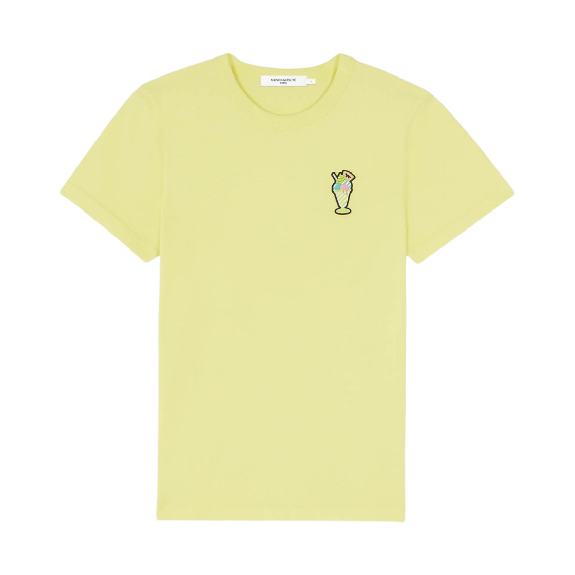 (W) 메종 키츠네 x 올림피아 르 탄 아이스크림 패치 레귤러 티셔츠 레몬((W) Maison Kitsune x Olympia Le Tan Ice Cream Patch Regular T-Shirt Lemon) - 1