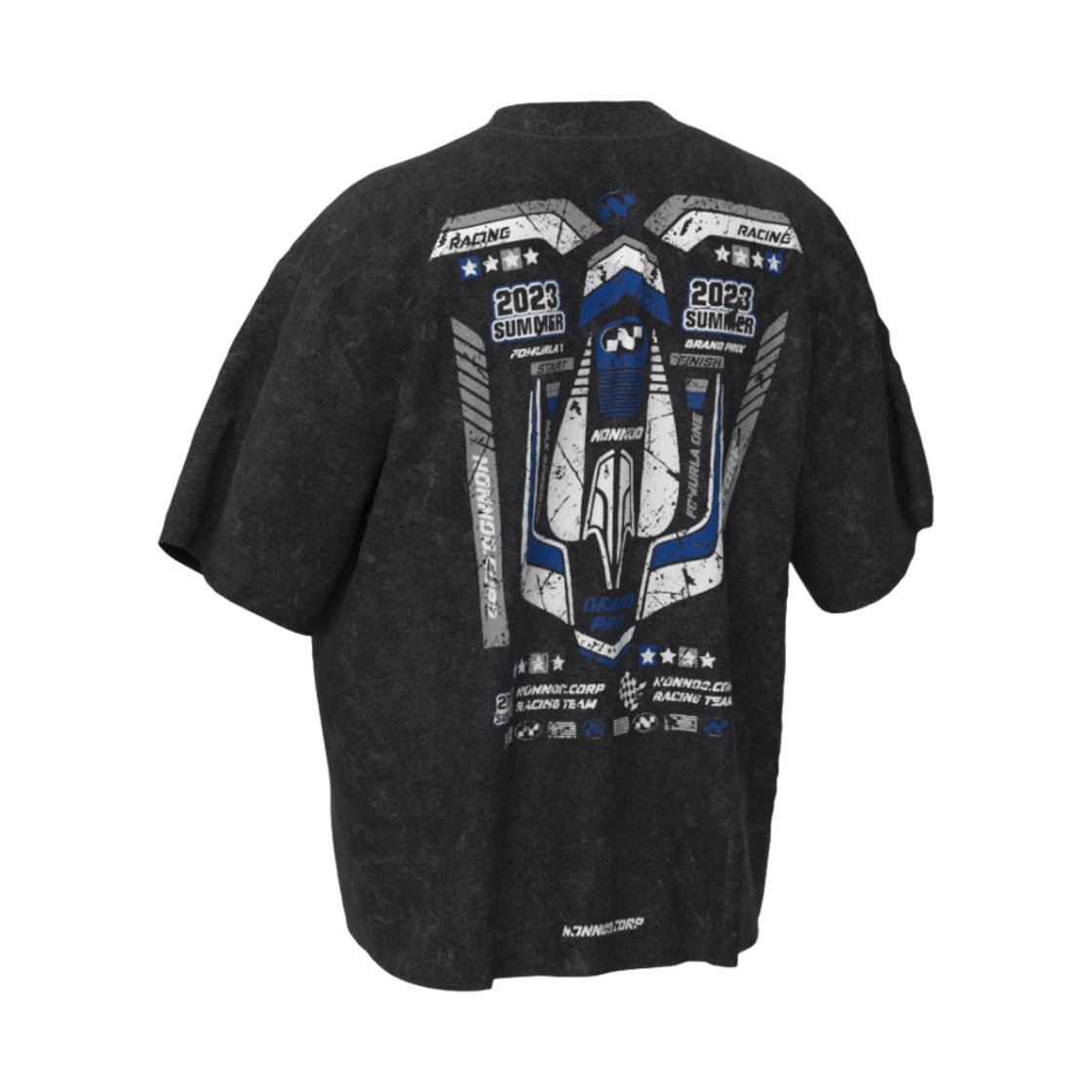 논노드 그랑프리 티셔츠 워시드 블랙(Nonnod Grandprix T-shirt Washed Black)