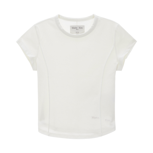 Matin Kim☆SLIT PINTUCK POINT CROP TOP MATIN KIM] SLIT PINTUCK POINT CROP TOP IN BLUE | もごつ