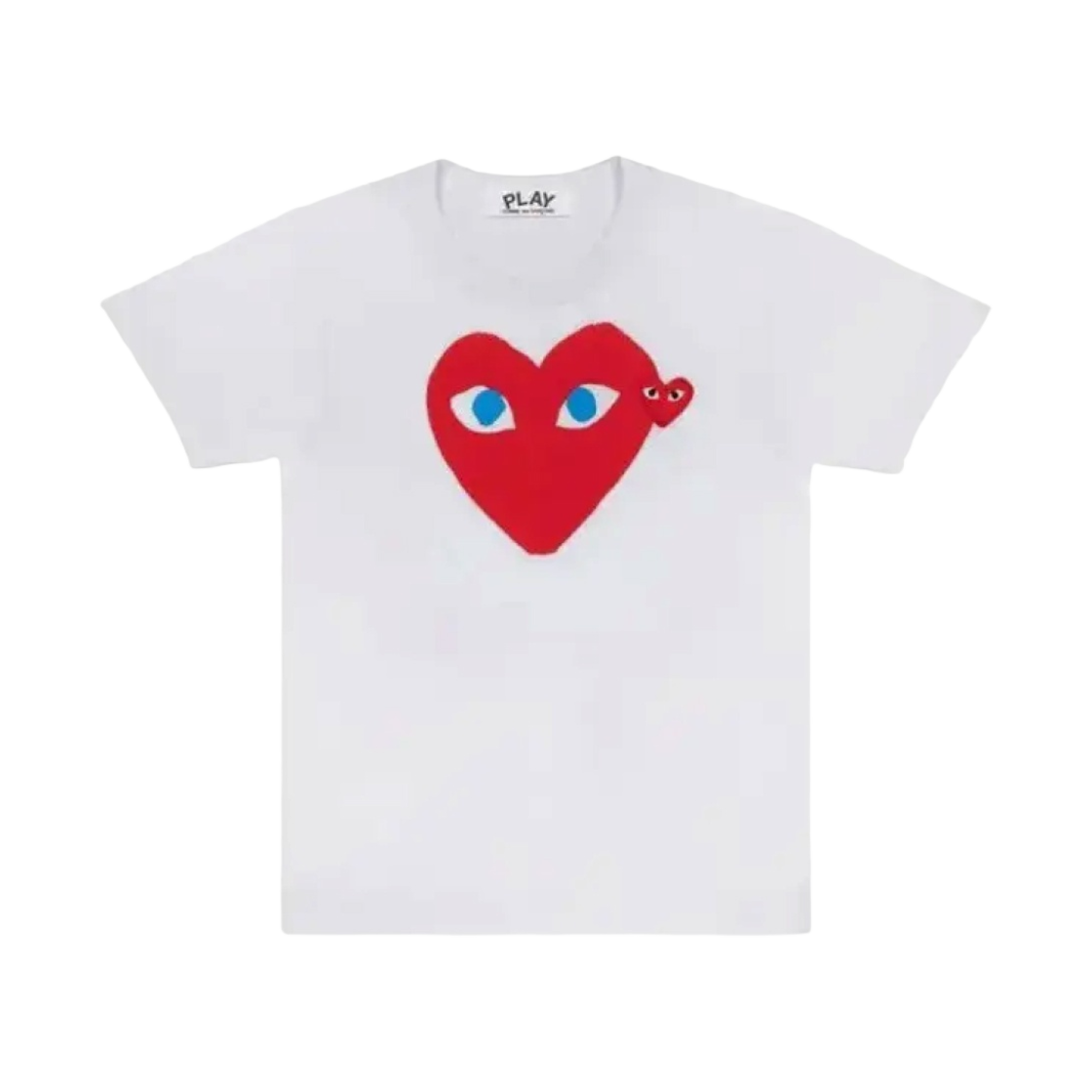 AX-T086-051 Play Comme des Garcons Red Heart Blue Eyes T-Shirt White