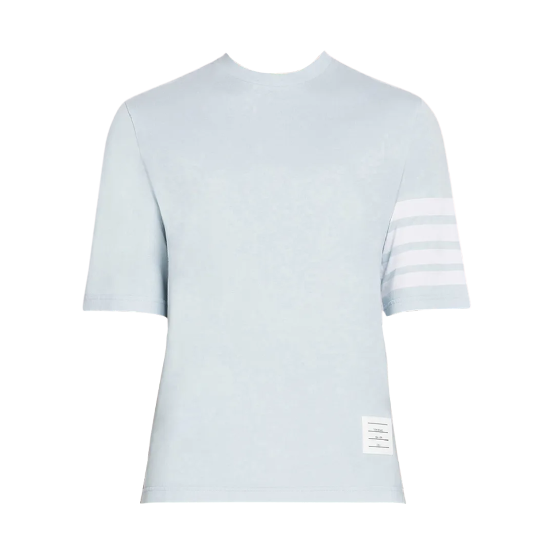 MJS168G-07862-480 Thom Browne 4-Bar Round Neck T-Shirt Light Blue