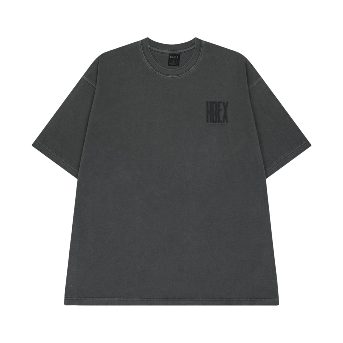 에이치덱스 크랙 프린티드 피그먼트 숏 슬리브 피그먼트 차콜
