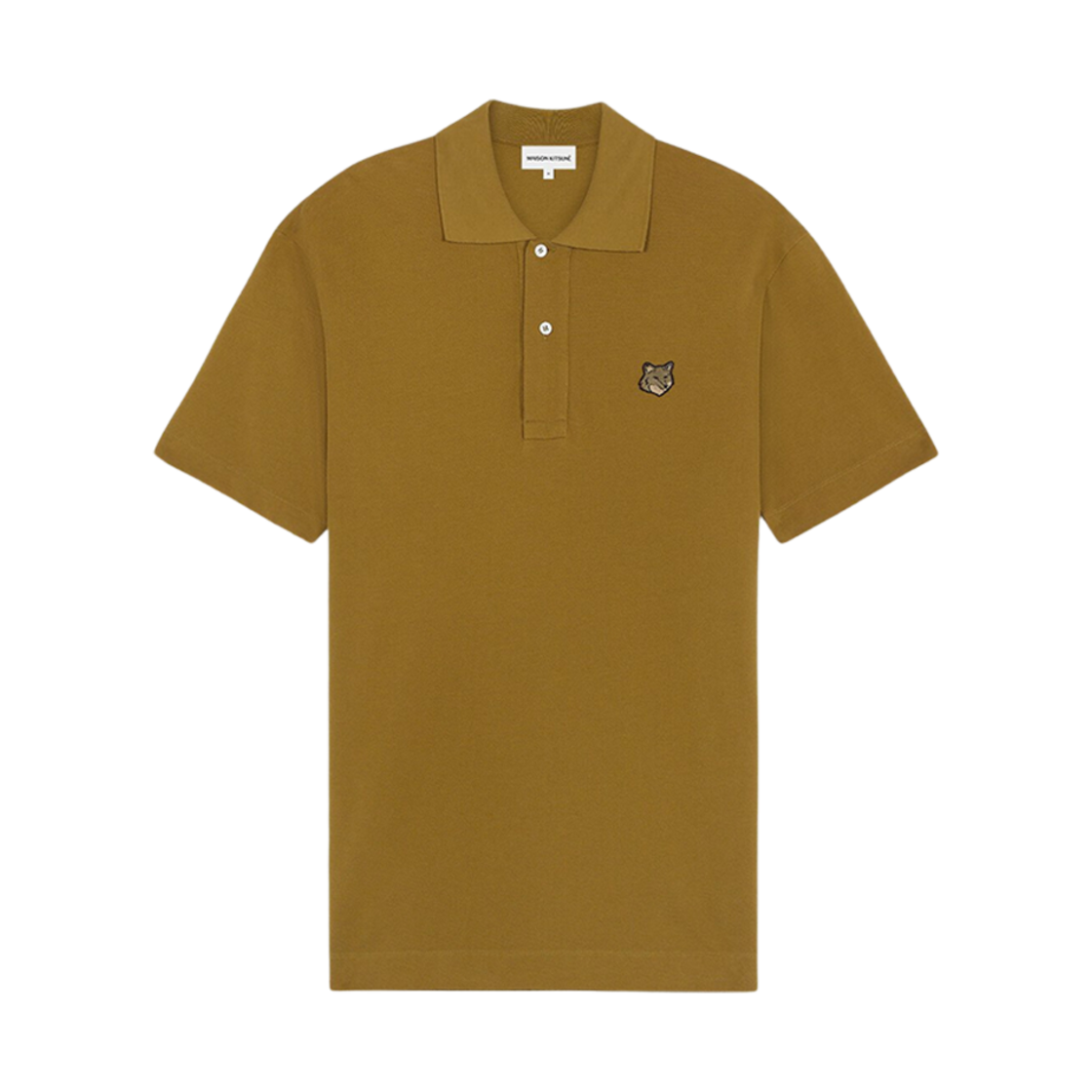 MM00210KJ7010-P358 Maison Kitsune Bold Fox Head Patch Comfort Polo Khaki Green