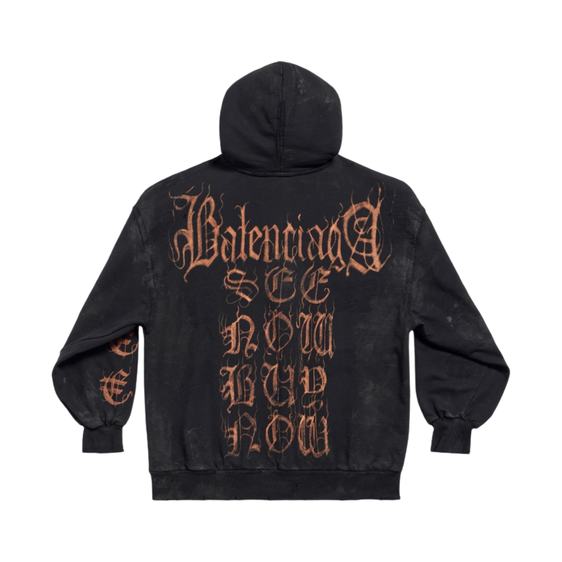 발렌시아가 헤비 메탈 집업 후드 스몰 핏 블랙 페이디드(Balenciaga Heavy Metal Zip-Up Hoodie Small Fit Black Faded) - 2