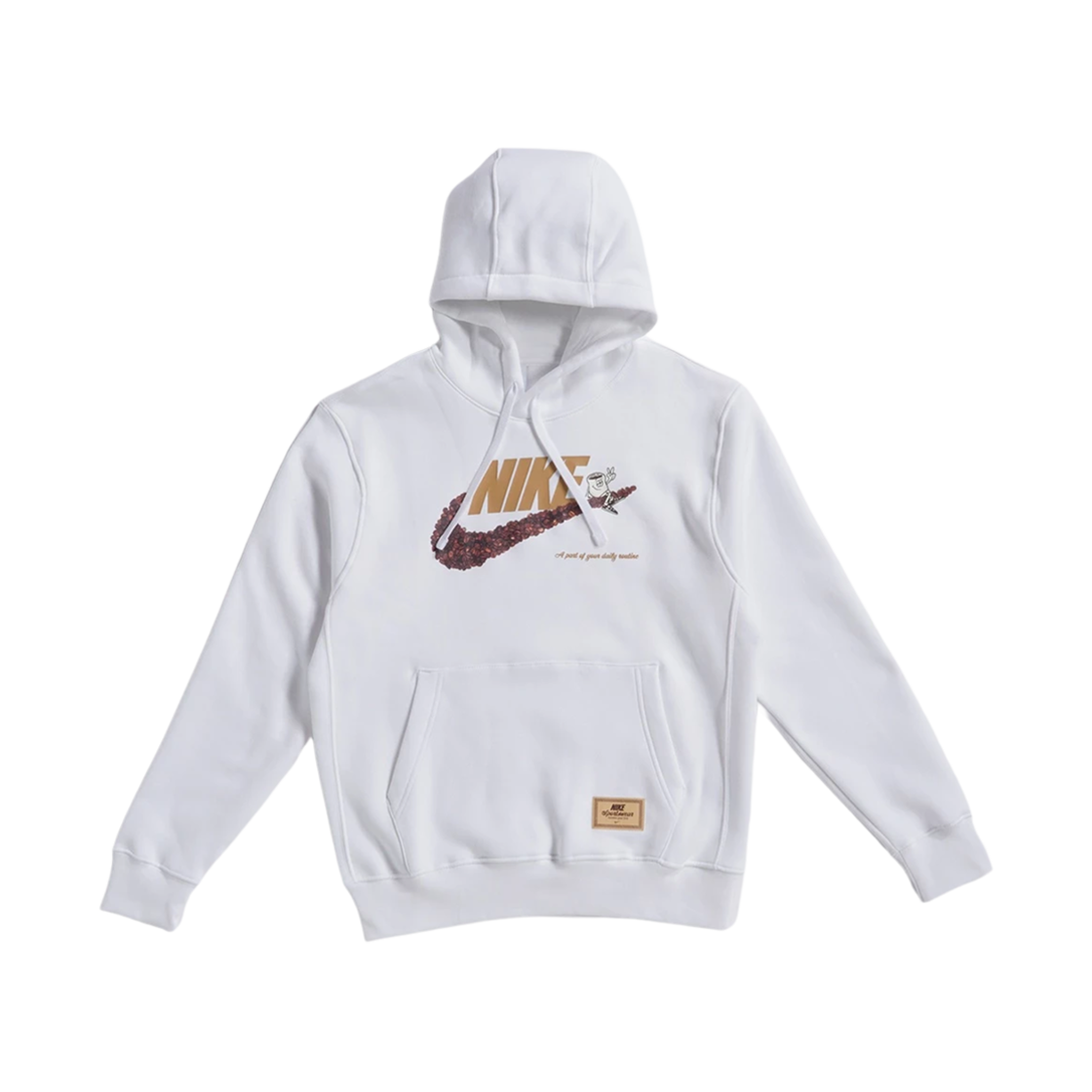 DX6513-100 Nike NSW Coffee Bean Graphic Hoodie White - Asia