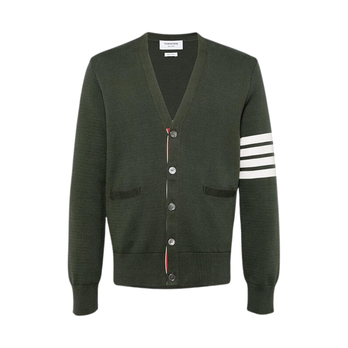 톰브라운 밀라노 스티치 사선 가디건 다크 그린(Thom Browne Milano Stitch 4-Bar Cardigan Dark Green)