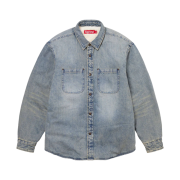 Supreme Faux Shearling Lined Work Shirt Washed Indigo Denim - 24FW