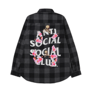 Anti Social Social Club x Mastermind Mmotch Flannel Charcoal Black