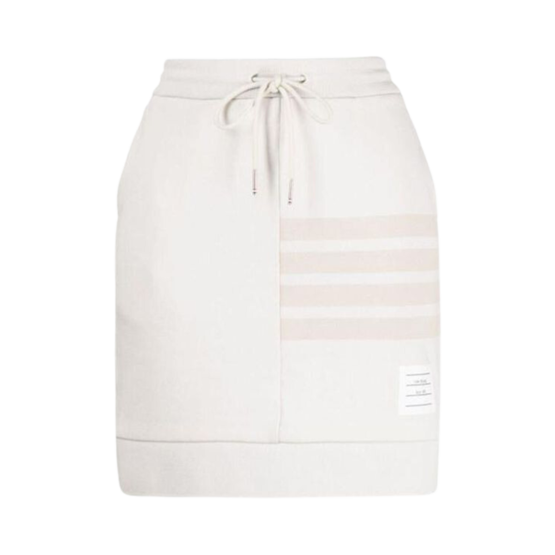 FJK096A-06910-113 (W) Thom Browne 4-Bar Cotton Skirt Natural White