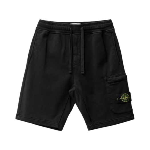 Stone Island 64651 Fleece Bermuda Shorts Black - 24SS