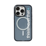 Casetify x Thisisneverthat iPhone White T-Logo MagSafe Impact Case Sheer Classic Blue