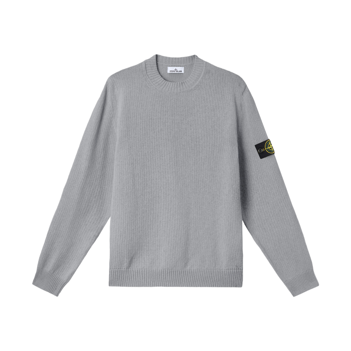 K1S1551000-42S00D3-V0024 Stone Island 5100042 Raw Hand Organic Cotton Crewneck Jumper with Ribbed Details Avio Blue - 25SS