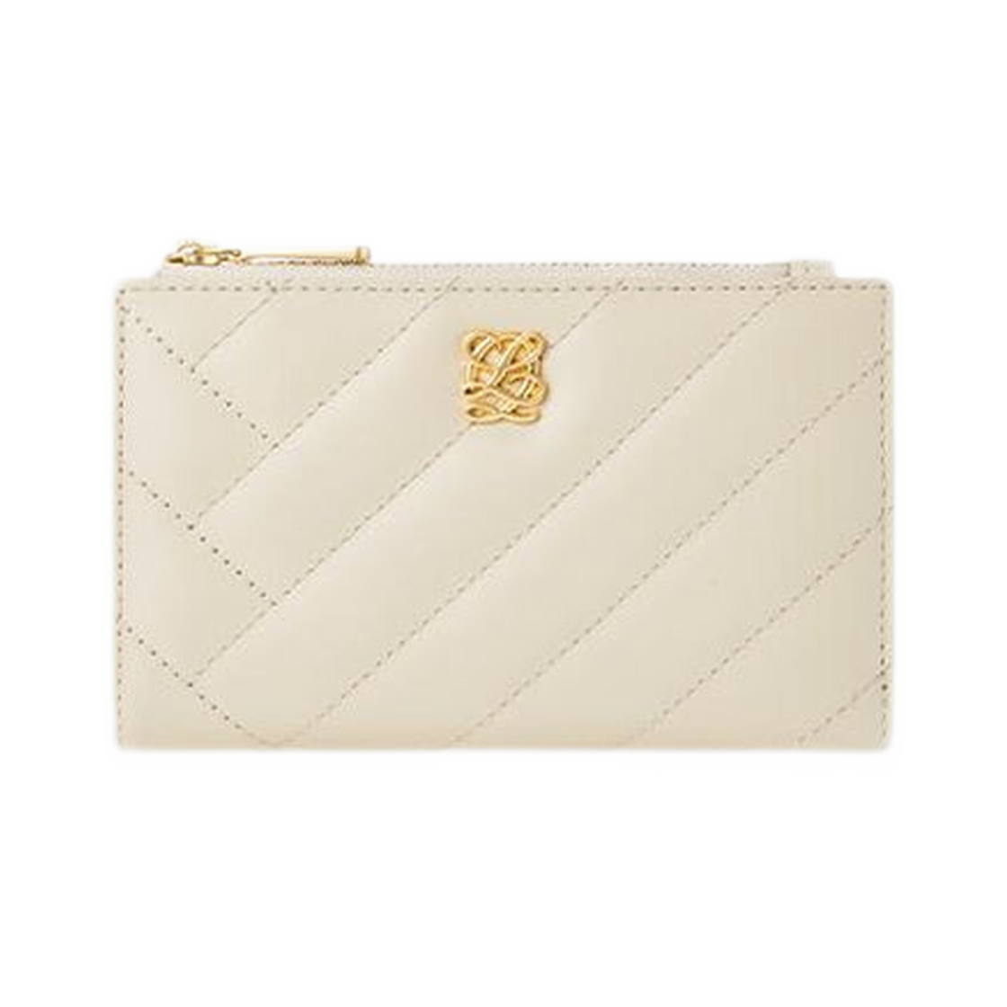LLSR1QT02FF3BE0171 Louis Quatorze L-Quilting Leather Bi-Fold Medium Zip Wallet Beige