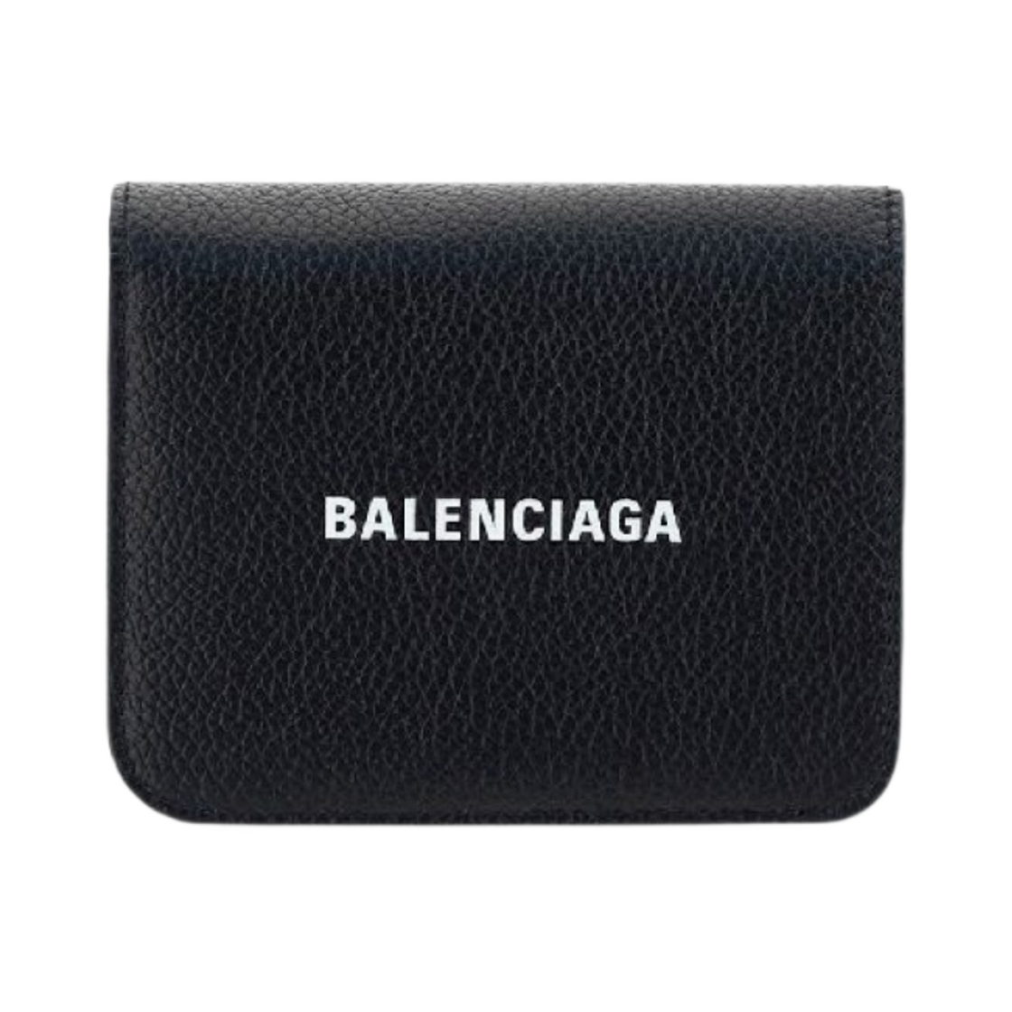 6556241IZIM1090 Balenciaga Grained Calfskin Cash Bi-Fold Card Holder Black