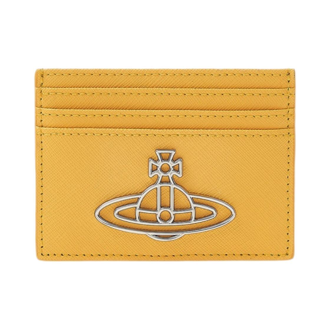 비비안 웨스트우드 사피아노 씬 라인 오브 카드 홀더 옐로우(Vivienne Westwood Saffiano Thin Line Orb Card Holder Yellow) - 1