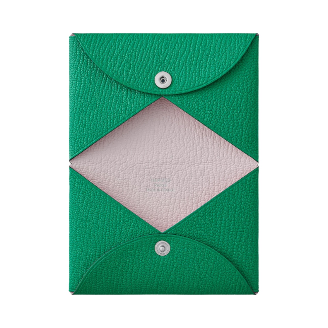 에르메스 칼비 베르소 카드 홀더 고트스킨 & 팔라듐 하드웨어 멍뜨 모브 빨(Hermes Calvi Verso Card Holder Goatskin & Palladium Menthe Mauve Pale) - 2