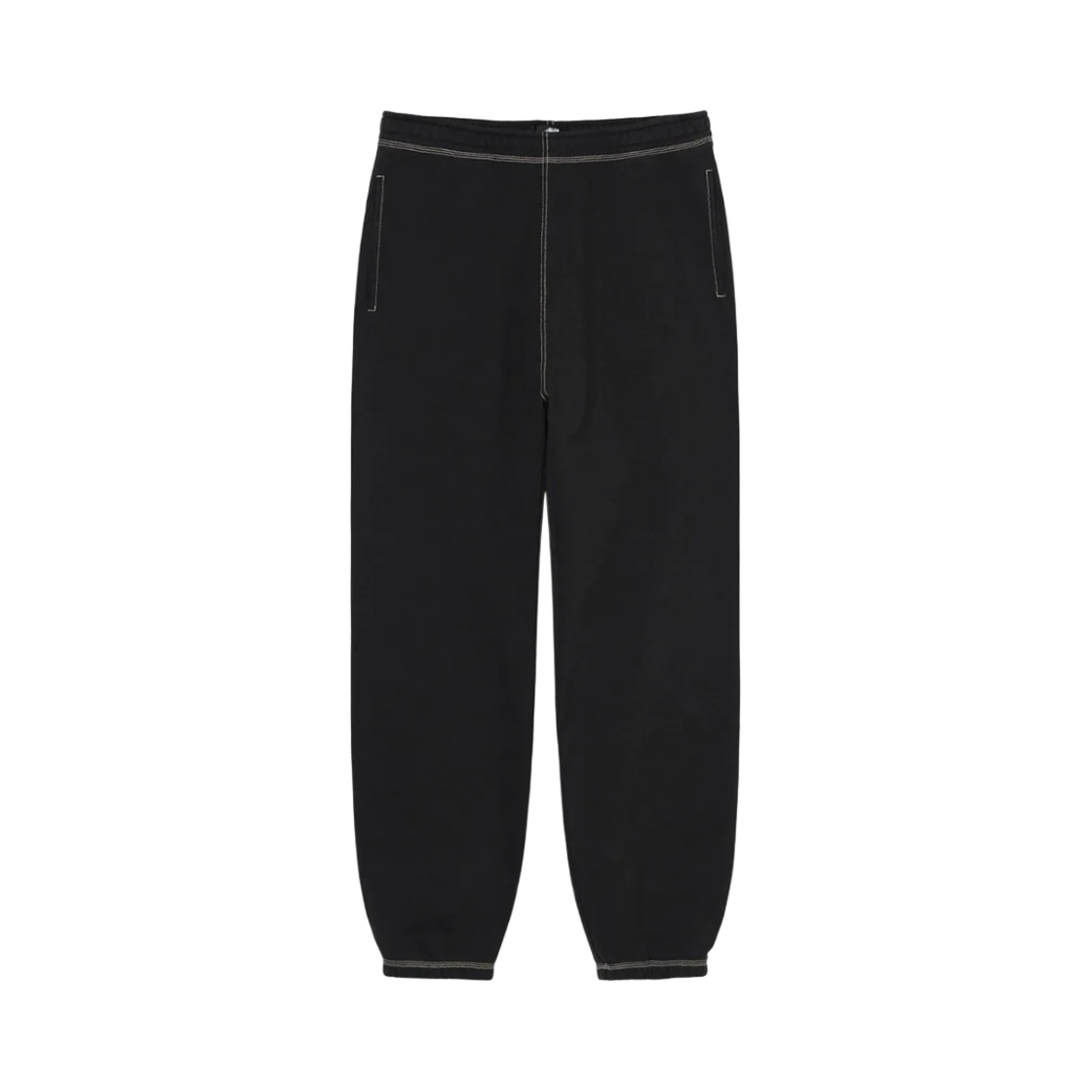 스투시 콘트라스트 스티치 라벨 팬츠 블랙