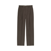 Auralee Light Wool Max Gabardine Two-Tuck Slacks Dark Brown